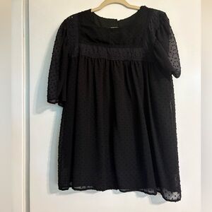 Black Sheer Polka Dot Blouse